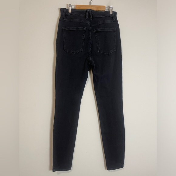 Good American Jeans Size 6 Ash Black Waist Slit High Rise Skinny Denim GLSW419T - Picture 8 of 14